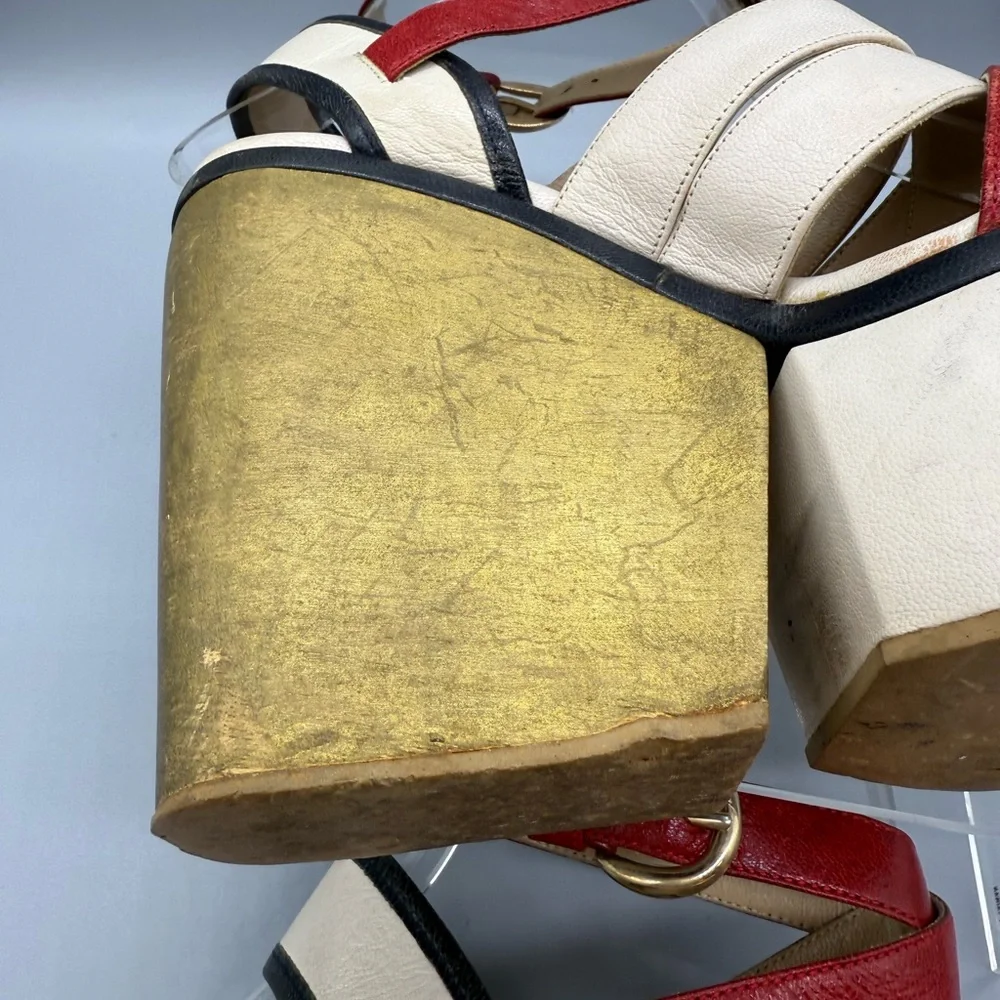 DOLCE GABBANA VINTAGE RARE Women's Platform Wedge Sandals